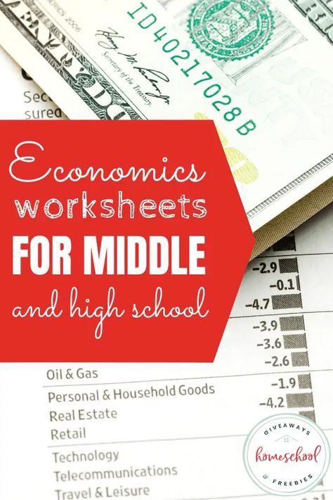 Economics Lessons High School, Middle School Economics, Economics Worksheets, High School Economics, Worksheets For High School, Elementary Economics, Worksheets For Middle School, Teaching Economics, Financial Literacy Lessons