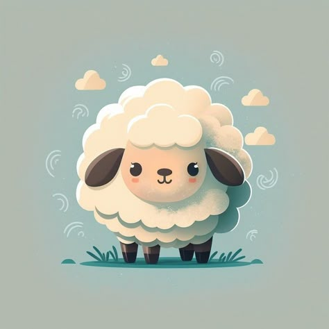 Architecture Desk, Sheep Drawing, Sheep Cartoon, Sheep Illustration, Eid Decorations, Idul Adha, Baby Sheep, Eid Decoration, Baby Lamb