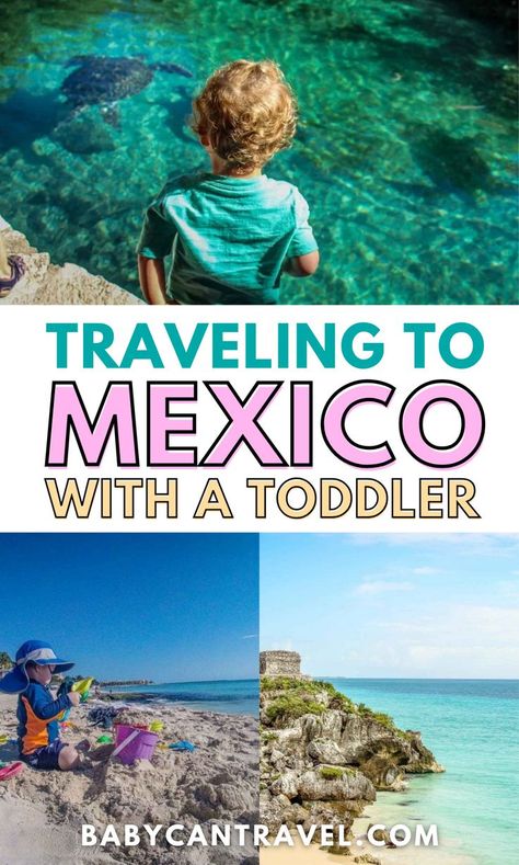 The Mayan Riviera in Mexico is a popular destination with families and for good reason. There is so much more to do than just beaches, when traveling to Mexico with a toddler. If you are looking to escape the winter this year, put the Riviera Maya on your list of places to go for your family vacation. Here's what you need to know about traveling to Mexico wiht a toddler. Cancoon Mexico, Mexico With Kids, Traveling To Mexico, Tulum Ruins, Mayan Riviera, Seek Adventure, Visit Mexico, Toddler Travel, Mexico Vacation