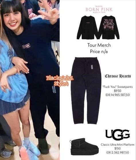 Ugg Classic Ultra Mini, Tour Merch, Lalisa Manobal, Pop Idol, Chrome Hearts, Harem Pants, Sweatpants, Ootd, Pants