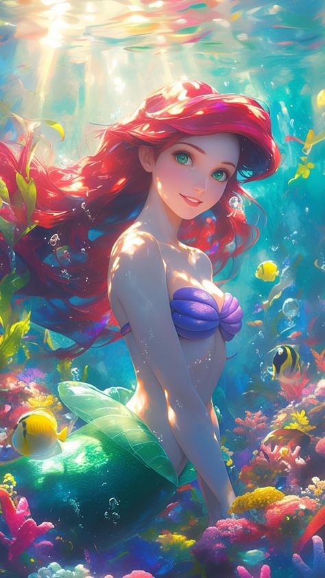 【The Little Mermaid, Ariel】 ⁀➷ Wallpaper ✪ Ariel The Little Mermaid Wallpapers, Ariel Images, Ariel Fanart, Ariel Cartoon, Ariels Grotto, Princesa Ariel Disney, Ariel Wallpaper, Super Easy Drawings, Avatar Wallpaper