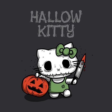 Hallow Kitty on Behance Scarie Movie, Hello Kitty Halloween Wallpaper, Hello Kitty Tattoos, Hello Kitty Images, Kitty Images, Hello Kitty Characters, Kitty Drawing, Hello Kitty Backgrounds, Hello Kitty Halloween