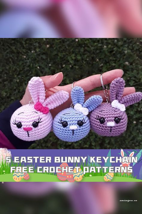 Get ready for Easter with these adorable crochet patterns for bunny keychains! 🐰🔑 They're perfect for adding a touch of cuteness to your keys or bags. #EasterCrafts #CrochetPatterns Key Chain Crochet, Keychain Amigurumi, Bunny Keychain, Bunny Amigurumi, Crochet Teddy Bear Pattern, 4mm Crochet Hook, Turkish Pattern, Crochet Bunny Pattern, Crochet Teddy Bear