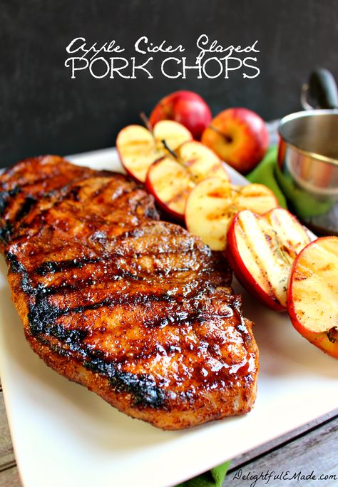 Cider Pork Chops, Apple Cider Pork Chops, Glazed Pork Chops Recipes, Apple Cider Pork, Glazed Pork Chops, Glazed Pork, Pork Glaze, Grilled Pork Chops, Smitten Kitchen