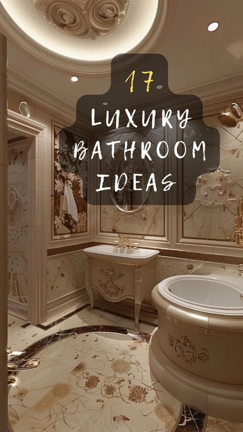 Dreaming of a luxury bathroom makeover? Click to explore 17 luxurious ideas to transform your bathroom into a lavish retreat. Dive into elegance today! 🛁💎 #LuxuryBathroom #HomeMakeover #LavishRetreat #ElegantSpaces #BathroomIdeas Elegant Bathroom Design Luxury Bath, Dream Bathrooms Luxury Modern, Dream Bathrooms Luxury Master Bath, Stunning Bathroom Ideas, Dream Bathroom Luxury, Glamour Bathroom, Dream Bathrooms Luxury, Upscale Bathroom, Luxury Hotel Bathroom