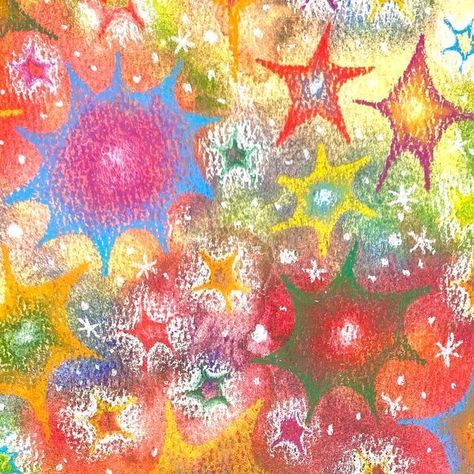 Funky Aesthetic, Star Painting, Star Background, Colored Pencil Drawing, Macbook Wallpaper, Color Pencil Art, Samara, Illustration Artists, Funky Art