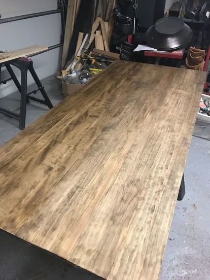 Ikea Dining Table, Table Top Covers, Diy Dining Room Table, Dining Table Height, Simple Dining Table, Plywood Table, Plank Table, Wood Table Diy, Build A Table