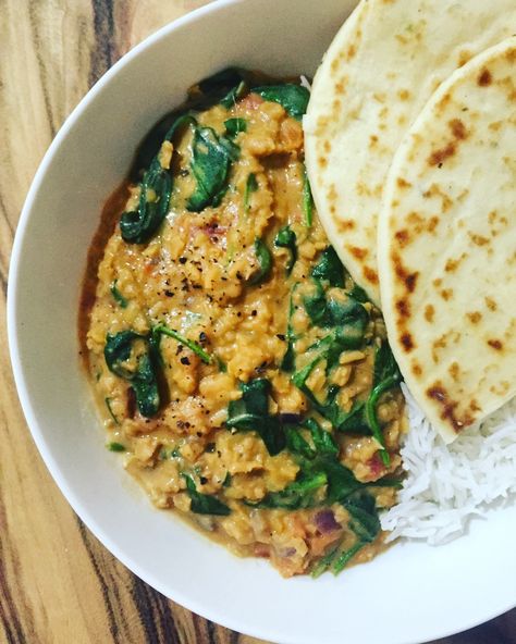 Spinach and Red Lentil Masala – Vegan Food by Nina Lentil Masala, Cauliflower And Broccoli Salad, Cumin Chickpeas, Spinach Indian Recipes, Roasted Cauliflower And Broccoli, Golden Dal With Gingered Tomatoes, Lentil Dinner Recipes, Lentil Dinner, Masala Ingredients