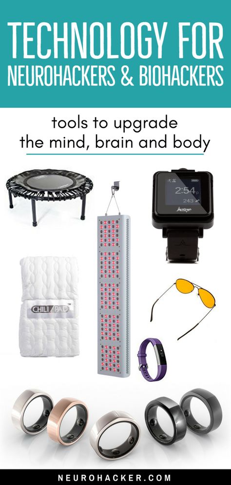 If you want more from your body, mind, & life, and love the idea of using both natural resources and technology to achieve optimal health, you have a neurohacker and biohacker mentality. Click to learn 15  tools for upgrading mind, brain, and body that are loved by biohackers and neurohackers everywhere! | Neurohacker #neurohacker #biohacking #brain #brainhealth #holistichealth #technology #healthhacks Biohacking Hacks, Body Infographic, Biohacking Technology, Infographic Technology, Bio Hacking, Exercise Tools, Health Infographic, Beauty Technology, Health Tools