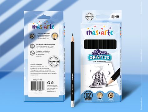 Hexagon Packaging, Pencil Packaging, Illustrator Ideas, Kids Stationary, Kawaii School, Modern Packaging, Kawaii School Supplies, Pencil Design, Packing Design