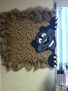 Panther Pride! | School Bulletin Board ideas (& school decor ... Jaguar Bulletin Board, Panther Bulletin Board Ideas, Wildcat Bulletin Board Ideas, Art Classroom Door, Panther Character, School Bulletin Board Ideas, Front Entrance Decor, Panther Pride, August Themes