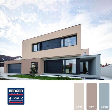 Modern Exterior Color Palette, Facade Colour Scheme, House Paint Exterior Colour Schemes, House Outside Colour Combination, Best Exterior House Paint, Outside House Colors, Exterior Color Combinations, Painting Colour, Exterior Color Palette