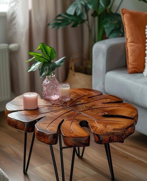 Resin Exhibition, Log Coffee Table, Rustic Log Furniture, Pallet Bar Diy, Furniture Remodeling, Natural Wood Furniture, Wood Table Design, Woodworking Projects Furniture, Woven Furniture