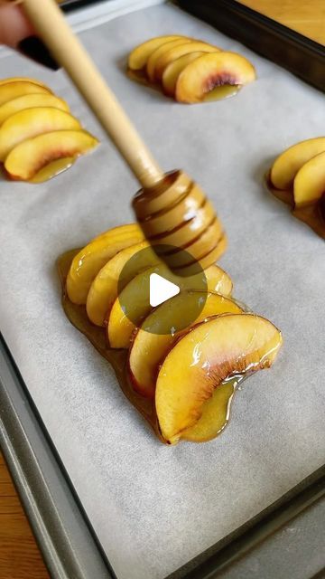 Baking and Cooking 🧑‍🍳 on Instagram: "Caramelised Honey & Nectarine pastries 🍯
#honey #nectarine #pastry #pastries #patisserie #puffpastry #caramelised #bake #baking #sweet #snack #foodhack #EasyRecipe #Recipe #eats #food #FoodTok #Foodie #fy #fyp #foryou
#toryoupage" Nectarine Pastry, Pillsbury Cinnamon Roll Recipes, Peach Puff Pastry, Dessert Table Graduation, Nectarine Recipes, Phyllo Recipes, Decadent Food, Peach Desserts, Peach Cake