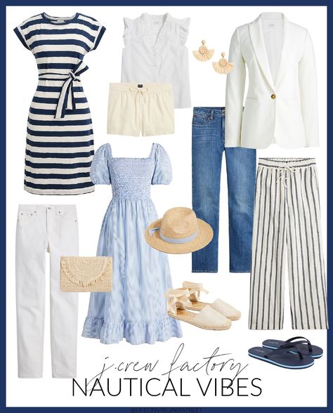 Weekend Sale Alerts / Roundup of J. Crew Factory Nautical Vibes! Nautical Fashion Women, Summer Stripes Outfit, Nautical Chic, Nautical Outfits, Big Women Fashion, Nautical Looks, J Crew Style, Stripe Outfits, Sun Is Shining