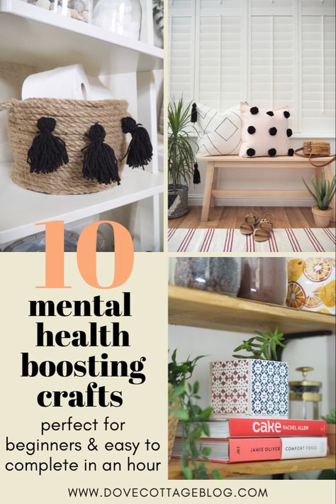 Crafting and diy project ideas that are perfect for boosting your mental health and wellbeing, and giving your a creative outlet. From upcycling to sewing, painting and macrame, there’s something for everyone even if you’re just a beginner to crafts #diyhomedecor #craftideas #ikeahack #ikeadiy #ikeahacks #wellbeing Creative Outlet Ideas, Relaxing Crafts, Diy Cushion Covers, Sewing Painting, Diy Project Ideas, Mental Health And Wellbeing, Room Transformation, Diy Cushion, Seasonal Crafts