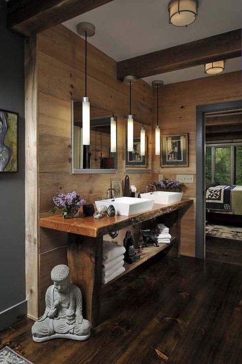 Asian bathroom design: 45 Inspirational ideas to soak up Japanese Bathroom Design, Zen Bathroom Decor, Asian Bathroom, Japanese Bathroom, Top Bathroom Design, Zen Bathroom, Farmhouse Bathroom Vanity, Rustic Bathroom Designs, Bad Inspiration