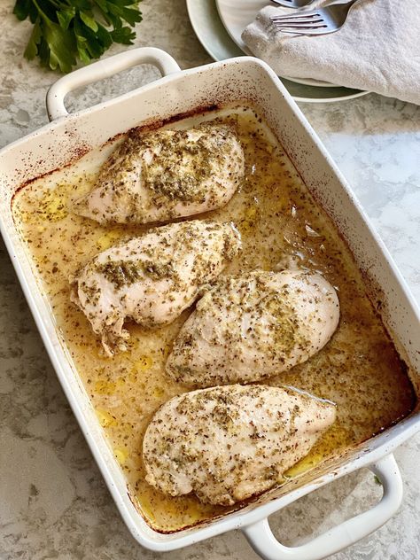 Garlicky Greek Chicken Breast Is Bursting With Flavor Garlicky Greek Chicken, Greek Chicken Breast, Greek Chicken Marinade, Greek Chicken Recipes, Marinating Chicken Breast, Chicken Marinade, Greek Chicken, Cook Chicken Breast, Food Board