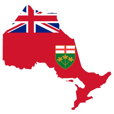 Ontario with flag in the province shape Ontario Map, Ontario City, Canadian Things, O Canada, Federal Government, Payday Loans, Canada Day, News Release, Ontario Canada