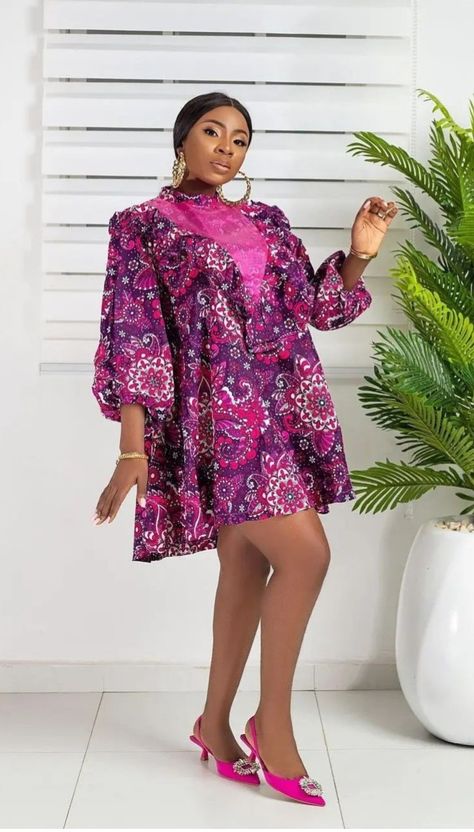 Akanra Styles For Women, Akanra Gown Style For Women, Short Gown Style, Short Ankara Dresses, Ankara Short, Ankara Short Gown Styles, Ankara Dress Styles, African Dresses For Kids, Short African Dresses