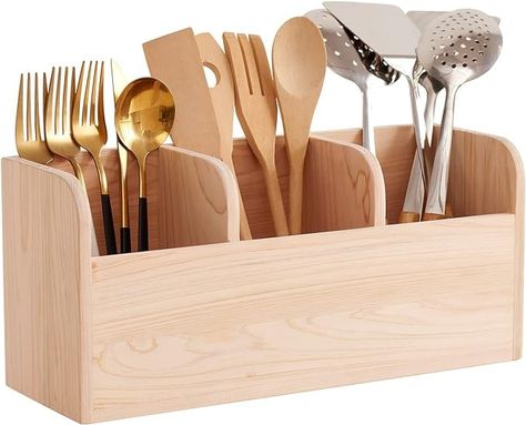 Amazon.com: TREOAKWIS Utensil Holder Extra Large, Hinoki Cypress Wood Utensil Organizer Holder, 3 Compartment Kitchen Countertop Utensil Caddy Crock Counter Organizer and Cooking Tools Storage : Home & Kitchen Wooden Utensil Holder, Counter Organizer, Cooking Utensil Holder, Utensil Organizer, Hinoki Cypress, Counter Organization, Utensil Caddy, Tools Storage, Wood Utensils