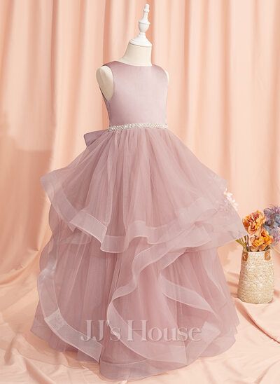 Flower Girl Dresses Floor Length, Sleeveless Flower Girl Dresses, Girls Fall Dresses, Girls Ball Gown, Tulle Balls, Princess Flower Girl Dresses, Ball Gowns Princess, Tulle Flower Girl, Satin Tulle