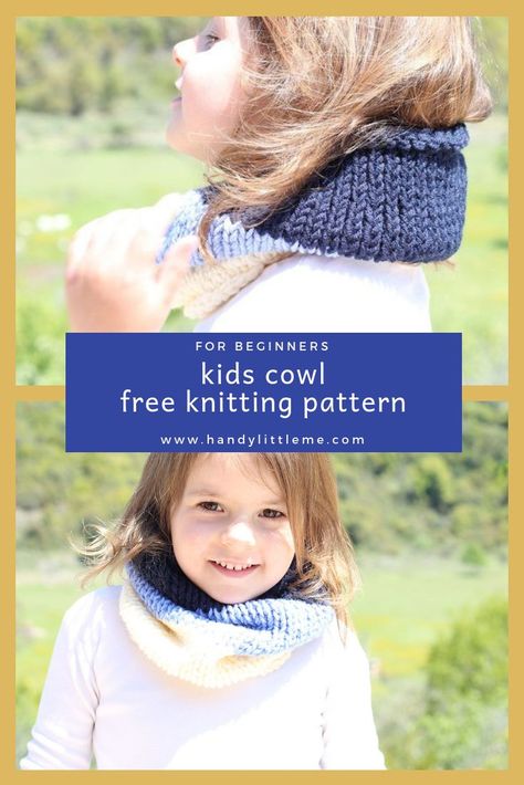 Toddler Cowl, Easy Cowl Knitting Pattern, Snood Knitting Pattern, Knitted Cowls, Knitting Cowl, Knit Cowl Pattern Free, Knitted Cowl Scarves, Cowl Knitting, Kids Knitting Patterns