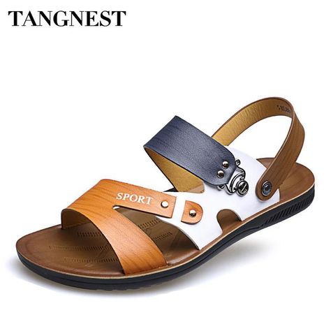 Tangnest 2017 summer fashion men sandals beach new mixed color slip-on comfortab ... ,  #Beach #color #comfortab #fashion #Men #Mixed #Sandals #Slipon #Summer #Tangnest Check more at http://shoe.mantikbilisim.com/tangnest-2017-summer-fashion-men-sandals-beach-new-mixed-color-slip-on-comfortab/ Man Sandals, Summer Fashion Men, Mens Sandals Beach, Comfortable Mens Shoes, Mens Shoes Sandals, Sport Shoes Fashion, Mens Leather Sandals, Sandals Beach, Shoes Too Big