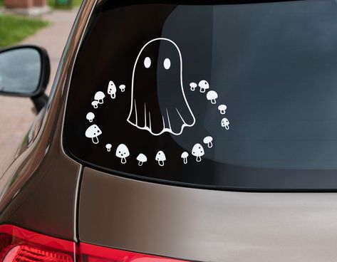 All decals are cut from premium vinyl Sizes: 3 Inches 5 Inches 7 Inches 9 Inches Gothic Car Decals, Spooky Car Decals, Car Vinyl, Gothic Car, Mushroom Circle, Car Sticker Ideas, Cricut Projects Easy, Car Deco, Stylish Nails Designs