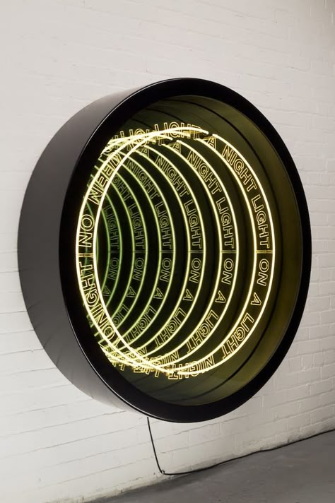 Loop by Iván Navarro at Templon 2 Way Mirror, Mirrors And Lights, Neon Led Lights, Infinite Mirror, Paint Mirror, Electric Energy, Infinity Mirror, Loop Design, Wood Paint