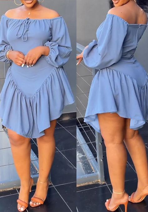 Off The Shoulder Dresses, Classy Short Dresses, Marine Uniform, Balloon Sleeve Dress, Short Gowns, Lantern Sleeve Dress, Classy Casual Outfits, Latest African Fashion Dresses, African Fashion Dresses