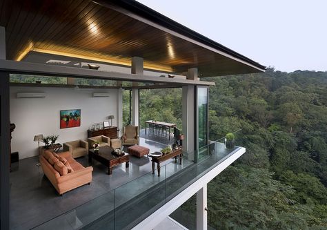 Deck of the stunning contemporary home in Kuala Lumpur overlooking a rainforest - Decoist Crazy Rich Asians House, Kuala Lampur, Asian House, Luxury Modern Homes, Crazy Rich Asians, Crazy Rich, Street Marketing, Tropical Houses, Kuala Lumpur