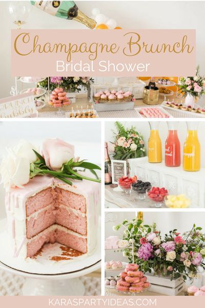 Champagne Brunch Bridal Shower via Kara's Party Ideas - KarasPartyIdeas.com Pouring Champagne, Champagne Balloon, Wedding Shower Brunch, Backyard Bridal Showers, Bridal Shower Champagne, Brunch And Bubbly, Brunch Bubbly, Champagne Brunch, Bridal Shower Inspo