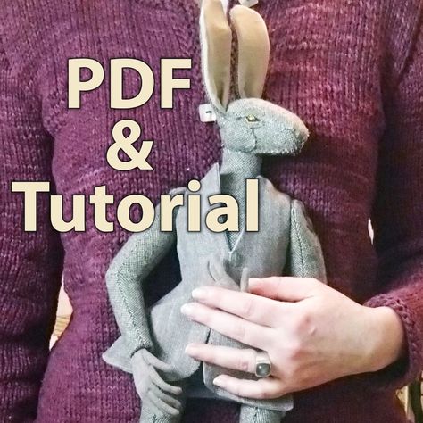 AgosiaArtsDigital - Etsy Large Stuffed Animal Patterns, Sewing Pattern Stuffed Animal, Rabbit Doll Pattern Free, Sewing Templates Animal, Bunny Doll Pattern Free Sewing, Rabbit Doll Pattern, Animal Doll Pattern, Animal Art Doll, Fabric Art Doll