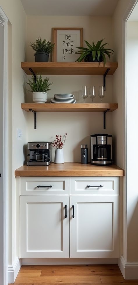 Transform your kitchen into a coffee lover's paradise!  Discover inspiring built coffee bar ideas that blend style and functionality. From sleek designs to cozy nooks, find tips to create your perfect brew station. Get ready to sip in style and elevate your mornings! #CoffeeBar #KitchenInspo #Home Cozy Nooks, Coffee Bar Ideas, Cozy Nook, Bar Ideas, Modern Aesthetics, Coffee Bar, Nook, Coffee Lover, Sleek Design