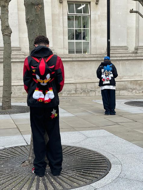 Sonic the hedgehog backpack and shadow the hedgehog backpack Sonic Backpack Y2k Outfits, Sonic And Shadow Backpacks, Shadow Sonic Backpack, Sonic Bag Y2k, Sonic Backpack Outfit, Y2k Sonic Outfit, Y2k Sonic Pics, Sonic Backpack Y2k, Sonic The Hedgehog Outfit