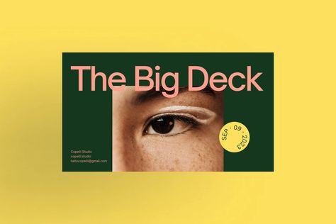 The Big Deck Template — Deck.Gallery® Canva Pitch Deck, Product Launch Presentation, Creative Deck Design, Pitch Deck Cover Design, Keynote Design Inspiration, Table Contents Design, Slides Design Presentation, Powerpoint Cover Page, Powerpoint Cover Design