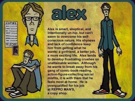 Avi Aesthetic, Mtv's Downtown, Mtv Downtown, Yellow Cartoon Characters, Daria Mtv, Yellow Cartoon, Character Profiles, 2000s Art, 2000s Cartoons