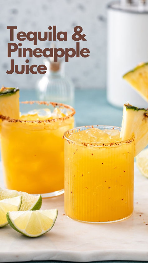 Tequila & Pineapple Juice Patron Mixed Drinks Recipes, Tequila And Pineapple Juice, Mexican Tequila Drinks, Tequila Pineapple Cocktails, Tequila Pineapple Drinks, Tequila And Pineapple Drinks, Patron Mixed Drinks, Alcoholic Drinks With Pineapple Juice, Mexican Alcoholic Drinks