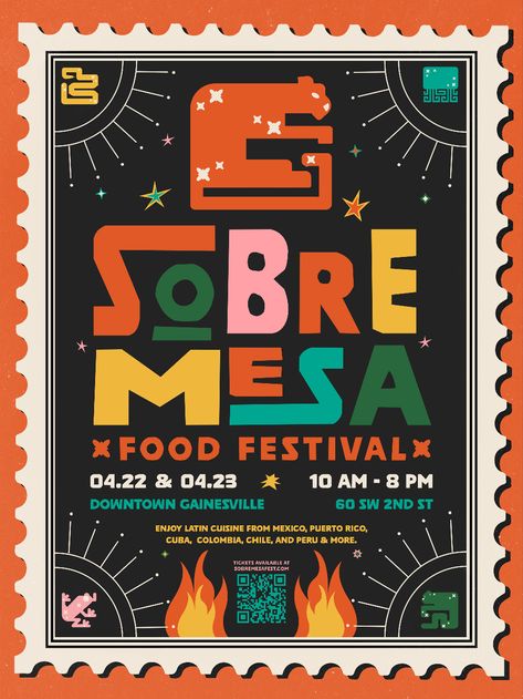 Sobremesa Latin Food Festival on Behance Latin Festival, Festival Branding, Fashion Graphic Design, Latin Food, Wine Festival, Prop Design, Ux Web Design, Environmental Graphics, Advertising Photography