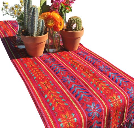 PRICES MAY VARY. Fine Woven Acrylic Table runner measures 14" wide by 74" long with 4" fringe on each end Great as table decor for everyday use, or for Baby shower, Bridal shower or Fiesta themed events Made in Mexico of fine woven acrylic. Machine washable on delicate. Each item is unique, variations in color and pattern will occur. Runner could also be worn as scarf. The larger versions are commonly used by doulas in home births or as baby carriers. Add a splash of color to your next Baby Show Colorful Tablescapes, Mexican Rebozo, Mexican Table Runner, Mexican Table, Mexican Serapes, Fiesta Theme Party, Mexican Party, Mexican Wedding, Acrylic Table