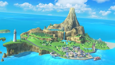 Wuhu Island Wuhu Island, Wii Sports Resort, Pilot Wings, Wii Sports, Wii Fit, Bg Design, Rpg Map, Fantasy Island, Fantasy City