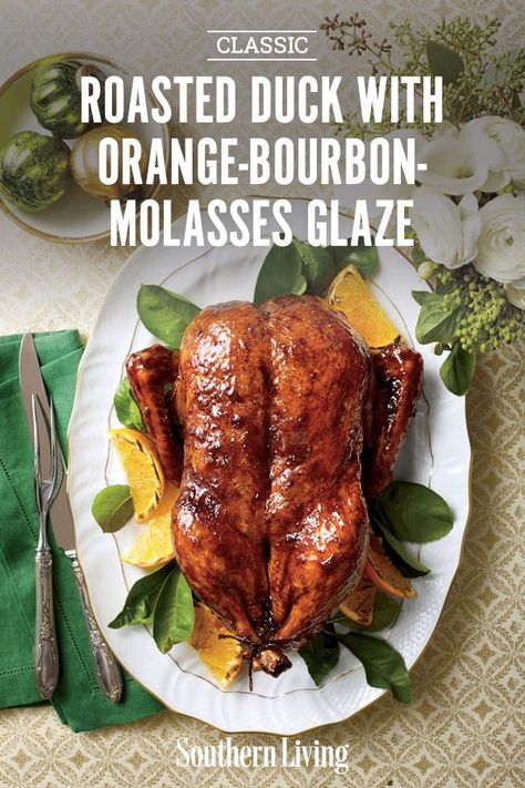 Best Christmas Dinner Recipes, Vintage Christmas Recipes, Christmas Dinner Recipes, Christmas Main Dishes, Easy Christmas Dinner, Southern Living Recipes, Roasted Duck, Roast Duck, Orange Marmalade