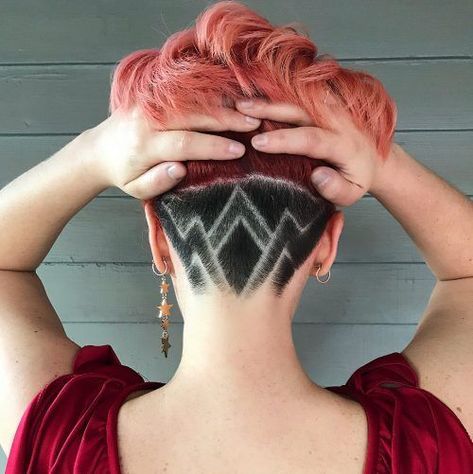 Cool Tribal Design Undercut Designs For Women, Edgy Undercut, Undercut Hair Designs, Shaved Designs, Undercut Hairstyles Women, Undercut Long Hair, Undercut Designs, Undercut Styles, Shaved Hair Designs