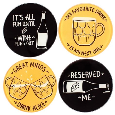 Classic Gent Drinks Coaster Set ~ Set Of Four Glass Drinking Themed Coasters Coaster Quotes, Coaster Painting, Log Coasters, Painting Funny, Drink Coaster Design, Tarjetas Pop Up, Coaster Crafts, Wine Coasters, Marble Ceramics