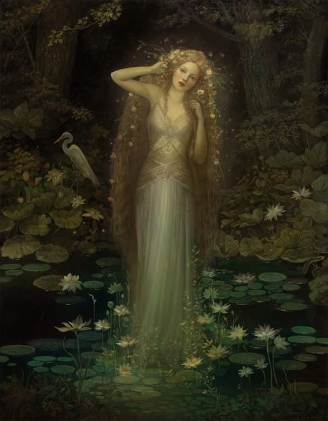 Dance Of The Nymphs, Forest Nymph Character Design, Forest Nymph Art, Nymphs Art, Annie Stegg, Faerie Aesthetic, European Folklore, Wood Nymph, Wood Nymphs