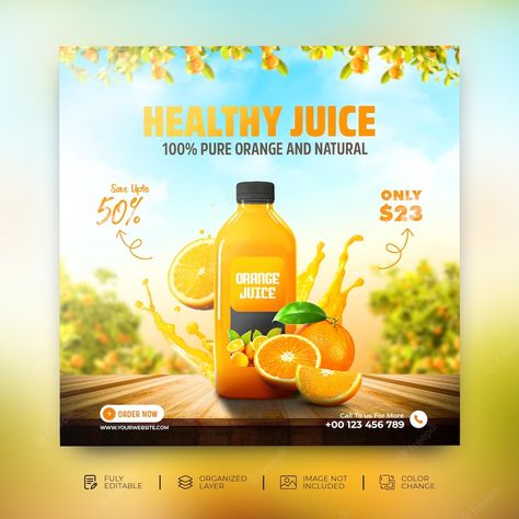 Juice Banner Design, Summer Creative Ads, Juice Social Media Design, Dessert Banner, Drink Poster Design, Summer Drink Menu, Drink Ads, Juice Menu, Summer Template