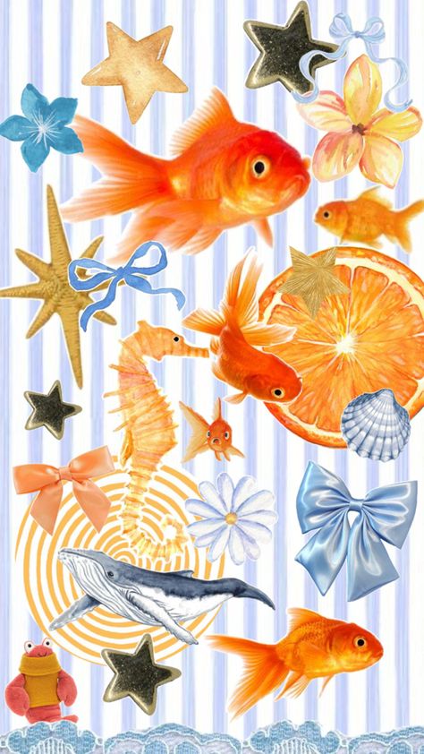 Goldfish Wallpaper, Hello Kitty Iphone Wallpaper, Phone Themes, Goldfish, Iphone Background, Cool Wallpaper, Aesthetic Anime, Iphone Wallpaper, Hello Kitty