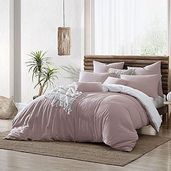 Swift Home Valatie 3-Pc. Reversible Duvet Cover Set - JCPenney Glamorous Aesthetic, Twin Xl Bedding, Bernhardt Furniture, Bed In A Bag, Reversible Duvet Covers, Pink Bedding, Hooker Furniture, Sheet Sets Queen, Cotton Duvet Cover