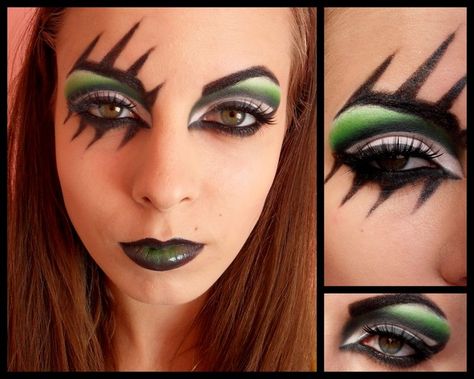 i want to do this with airbrush makeup! would be awesome halloween makeup Roller Derby Makeup Ideas, Roller Derby Makeup, Roller Derby Costume, Derby Makeup, Bout Makeup, Neo Goth, Viking Makeup, Goth Butterfly, Faces Painting